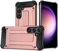 Samsung Galaxy S24 Plus Hoesje Shock Proof Hybride Back Cover Roze afbeelding