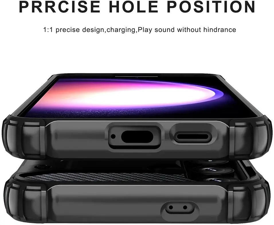 Samsung Galaxy S24 Ultra Hoesje Shock Proof Hybride Back Cover Zwart afbeelding 6