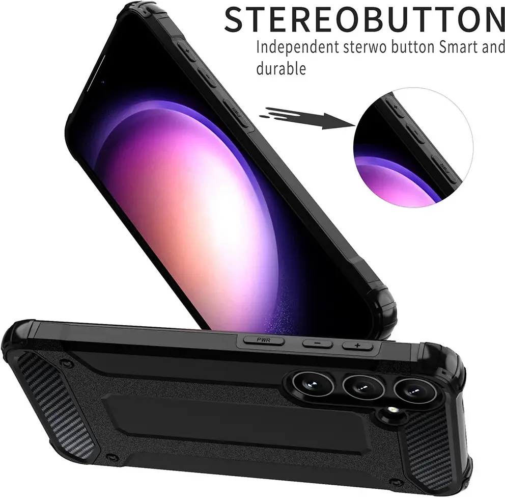Samsung Galaxy S24 Ultra Hoesje Shock Proof Hybride Back Cover Zwart afbeelding 7