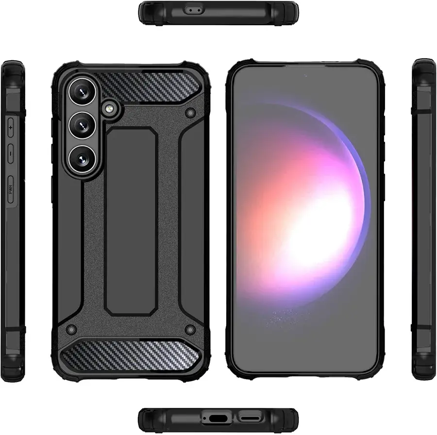 Samsung Galaxy S24 Ultra Hoesje Shock Proof Hybride Back Cover Zwart afbeelding 8