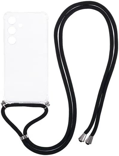 Samsung Galaxy S24 Hoesje met Koord TPU Back Cover Transparant afbeelding 1