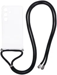 Samsung Galaxy S24 Hoesje met Koord TPU Back Cover Transparant afbeelding