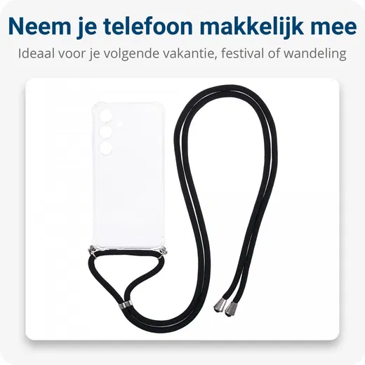 Samsung Galaxy S24 Hoesje met Koord TPU Back Cover Transparant afbeelding 3