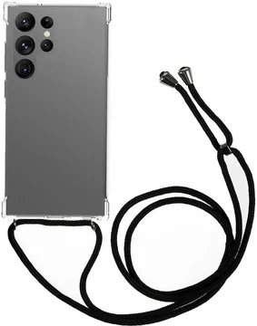 Samsung Galaxy S24 Ultra Hoesje met Koord TPU Back Cover Transparant
