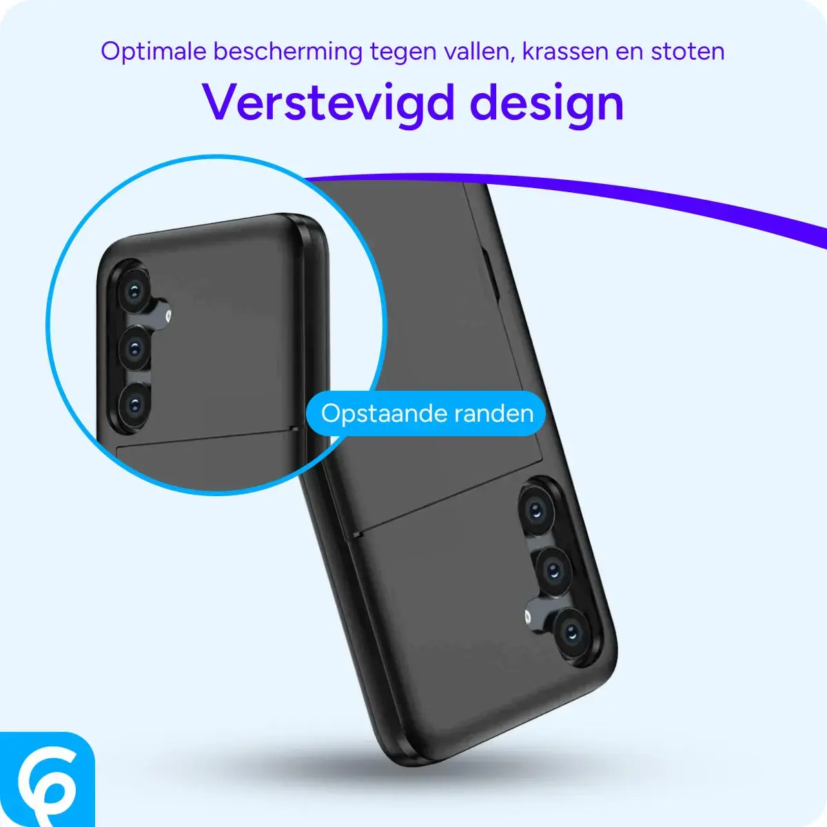 Samsung Galaxy S24 Hoesje met Slider Kaarthouder Back Cover Zwart afbeelding 4