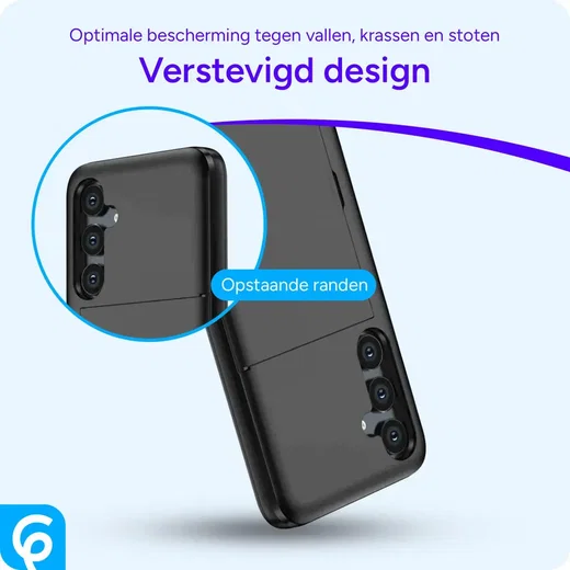 Samsung Galaxy S24 Hoesje met Slider Kaarthouder Back Cover Zwart afbeelding 4