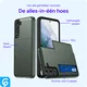 Samsung Galaxy S24 Hoesje met Slider Kaarthouder Back Cover Groen afbeelding 2