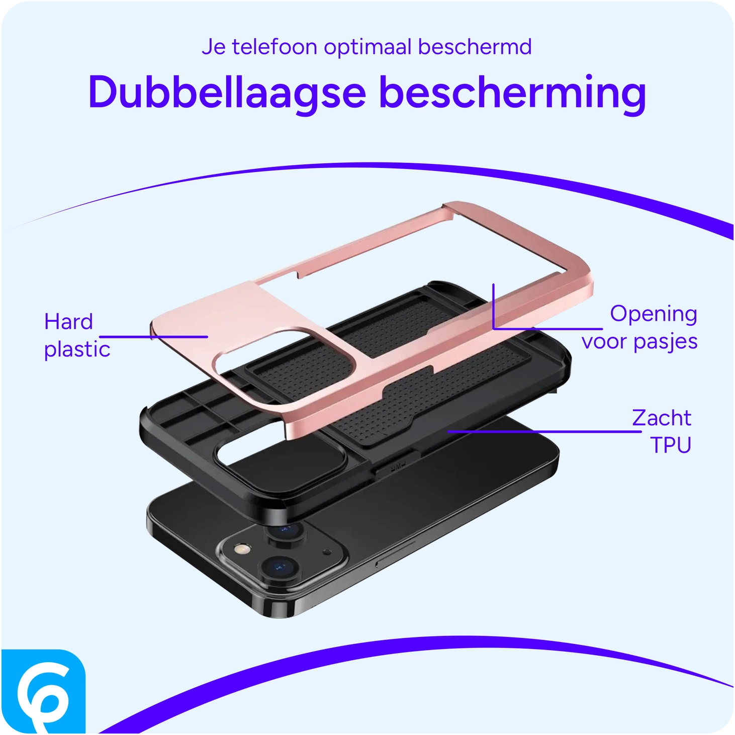 Samsung Galaxy S24 Hoesje met Slider Kaarthouder Back Cover Roze afbeelding 11