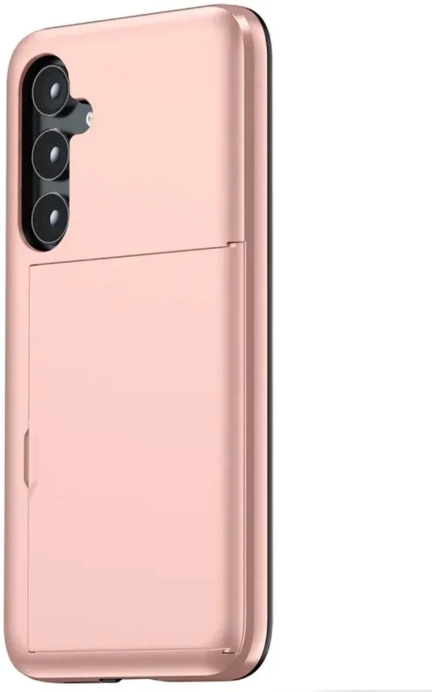 Samsung Galaxy S24 Hoesje met Slider Kaarthouder Back Cover Roze afbeelding 6