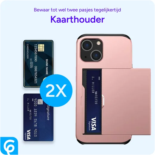 Samsung Galaxy S24 Hoesje met Slider Kaarthouder Back Cover Roze afbeelding 12