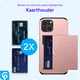 Samsung Galaxy S24 Hoesje met Slider Kaarthouder Back Cover Roze afbeelding 12