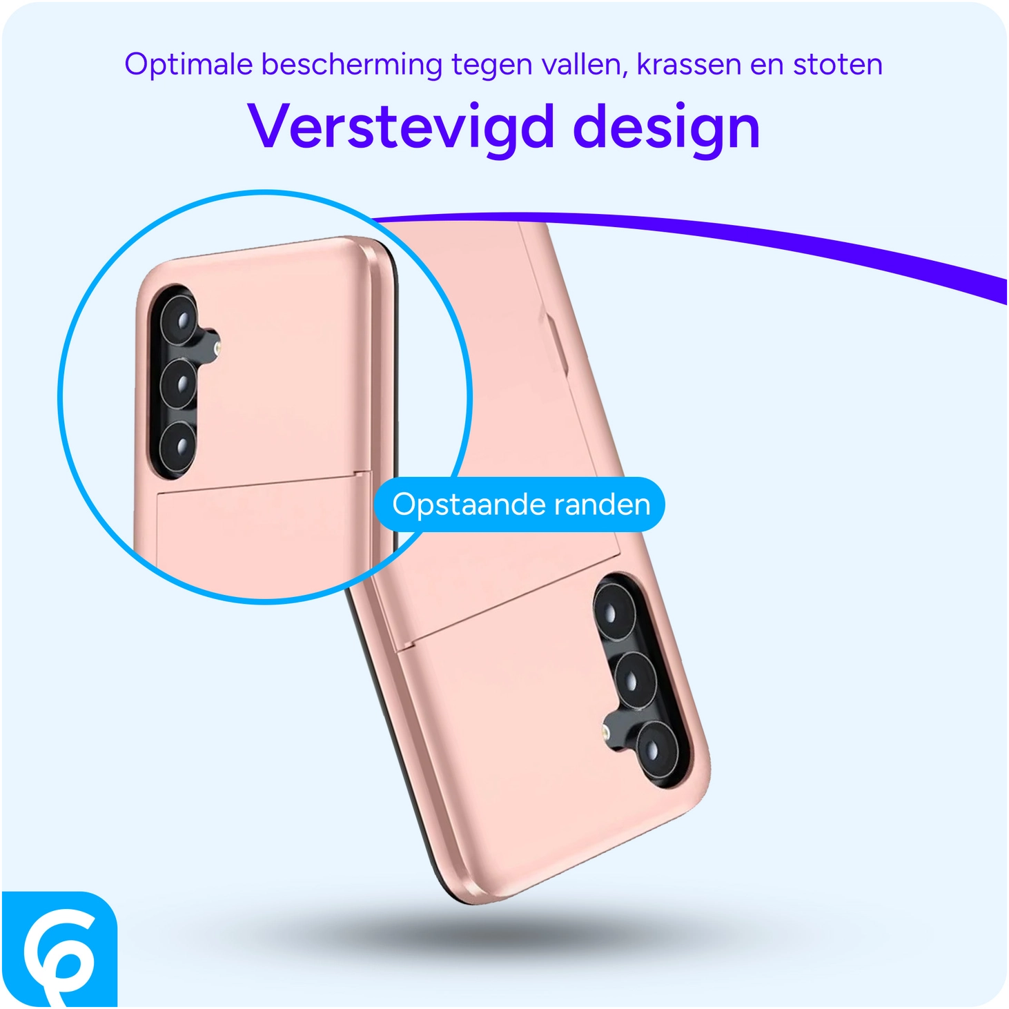 Samsung Galaxy S24 Hoesje met Slider Kaarthouder Back Cover Roze afbeelding 2
