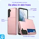 Samsung Galaxy S24 Hoesje met Slider Kaarthouder Back Cover Roze afbeelding 4