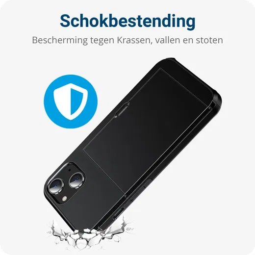 Samsung Galaxy S24 Plus Hoesje met Slider Kaarthouder Back Cover Zwart afbeelding 9