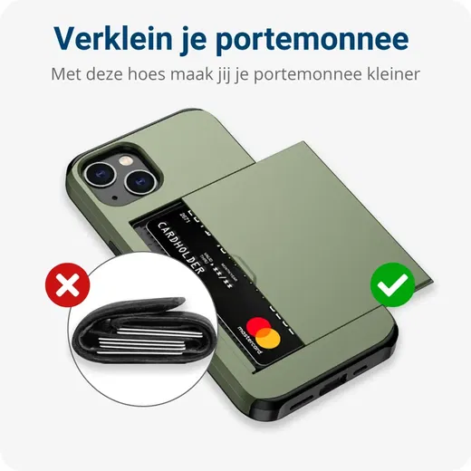 Samsung Galaxy S24 Plus Hoesje met Slider Kaarthouder Back Cover Groen afbeelding 12