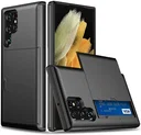 Samsung Galaxy S24 Ultra Hoesje met Slider Kaarthouder Zwart
