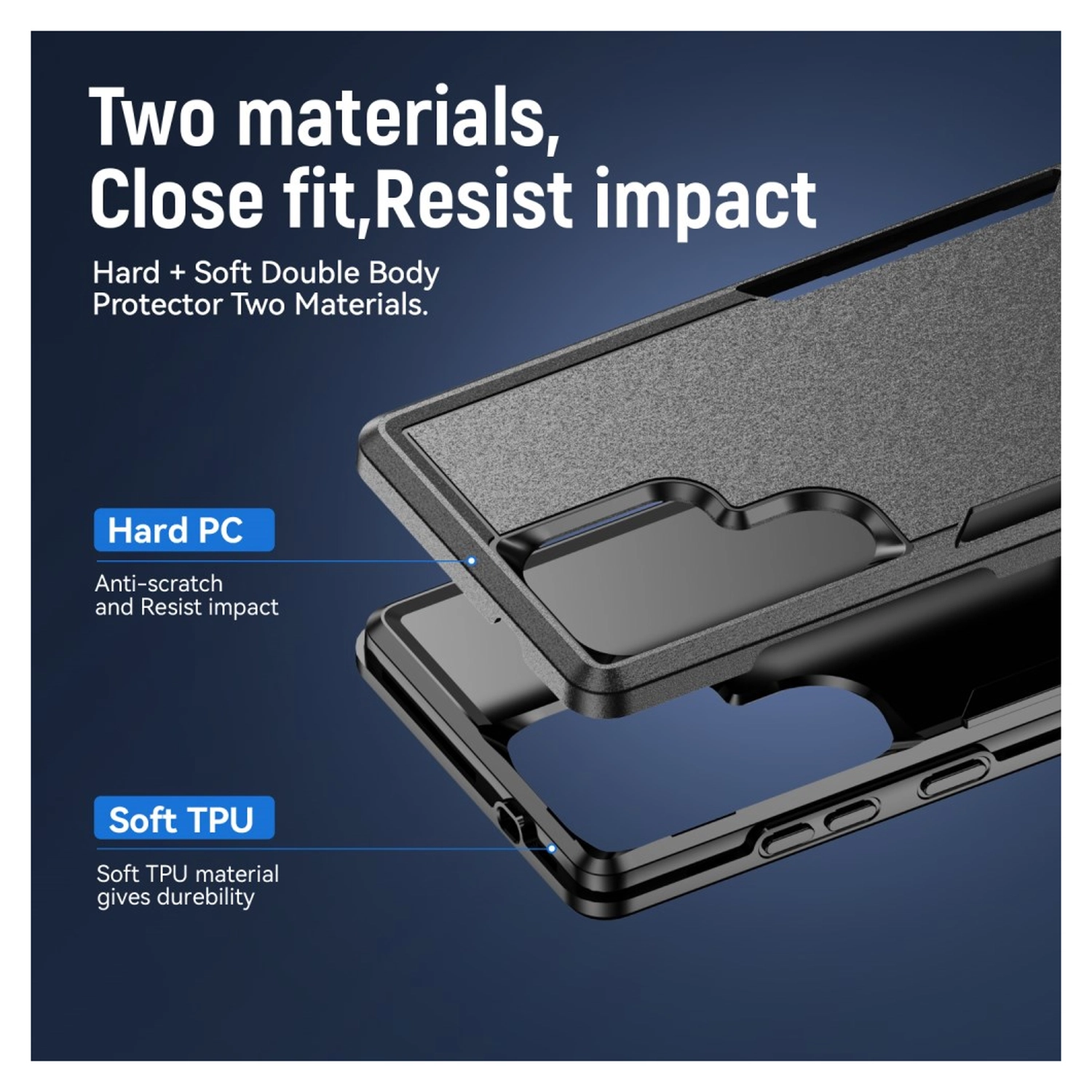 Samsung Galaxy S24 Ultra Hoesje Schokbestendige Hardcase Zwart afbeelding 4