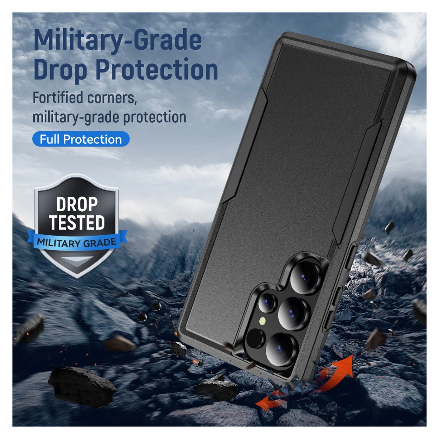 Samsung Galaxy S24 Ultra Hoesje Schokbestendige Hardcase Zwart afbeelding 2