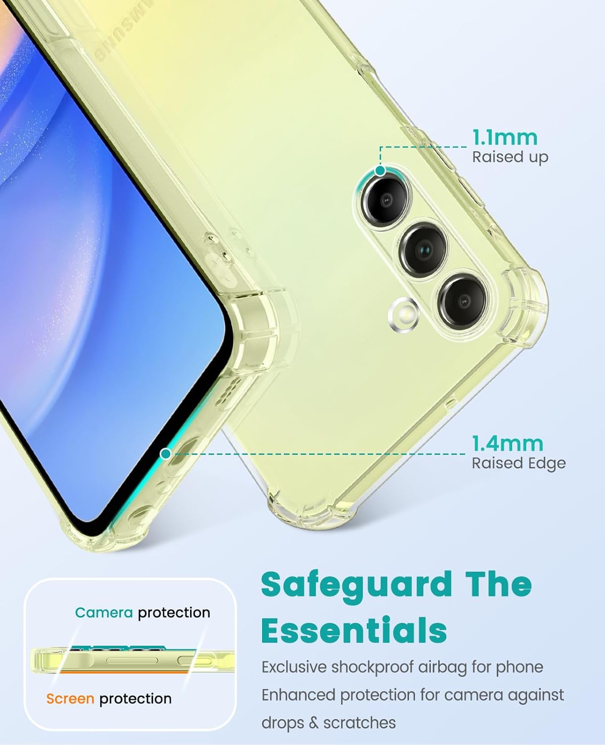 Samsung Galaxy A15 Hoesje Schokbestendig en Dun TPU Transparant afbeelding 4