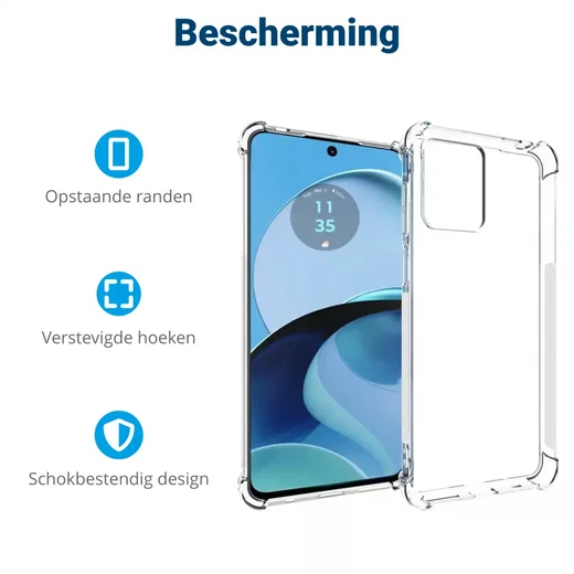 Motorola Moto G14 Hoesje Schokbestendig en Dun TPU Transparant afbeelding 5