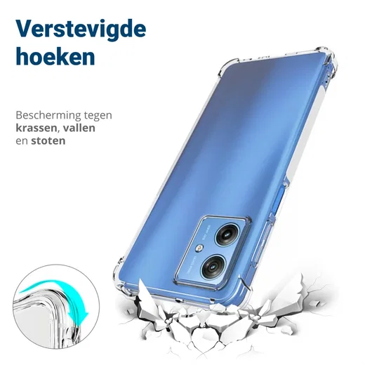 Motorola Moto G54 Hoesje Schokbestendig en Dun TPU Transparant afbeelding 2