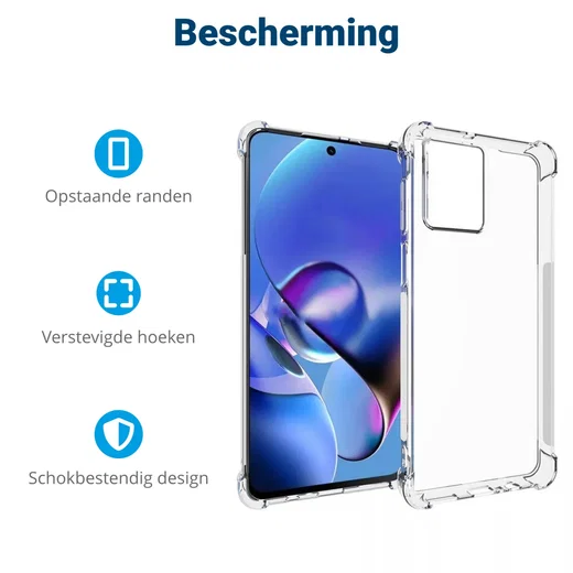 Motorola Moto G54 Hoesje Schokbestendig en Dun TPU Transparant afbeelding 4