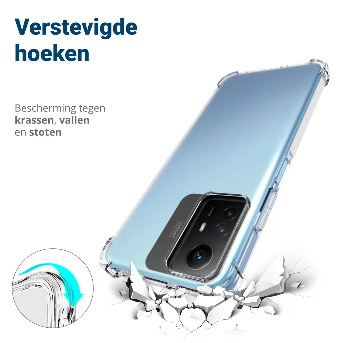 Xiaomi Redmi Note 12S Hoesje Schokbestendig en Dun TPU Transparant afbeelding 2