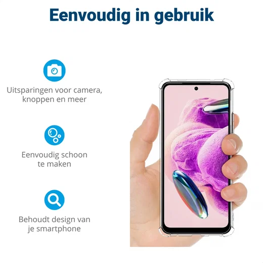 Xiaomi Redmi Note 12S Hoesje Schokbestendig en Dun TPU Transparant afbeelding 8