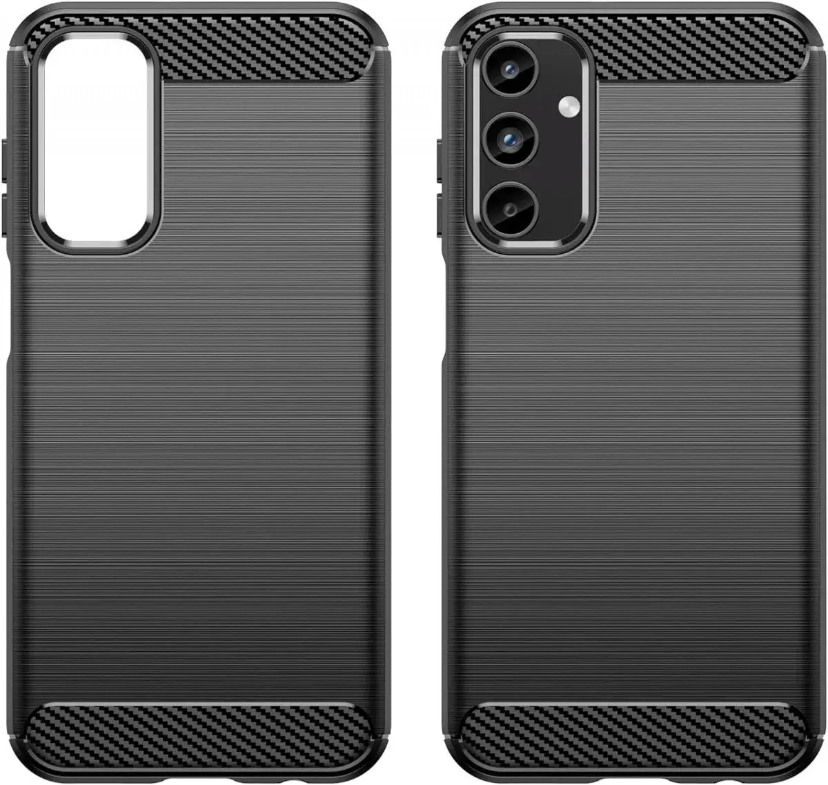 Samsung Galaxy A15 Hoesje Geborsteld TPU Flexibele Back Cover Zwart afbeelding 2