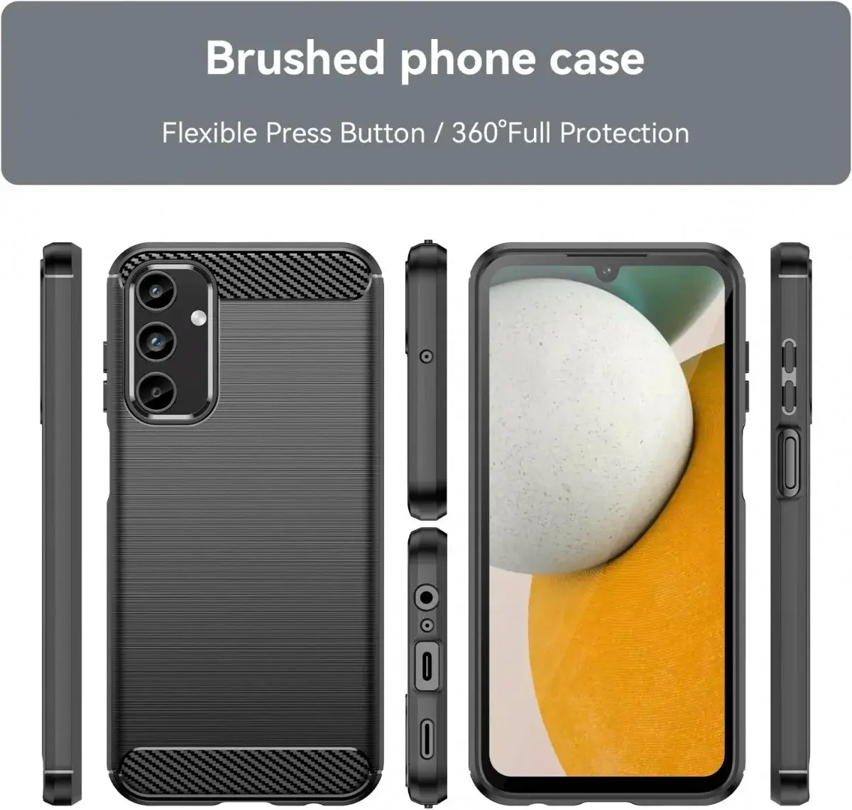 Samsung Galaxy A15 Hoesje Geborsteld TPU Flexibele Back Cover Zwart afbeelding 8