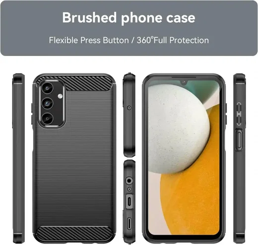 Samsung Galaxy A15 Hoesje Geborsteld TPU Flexibele Back Cover Zwart afbeelding 8