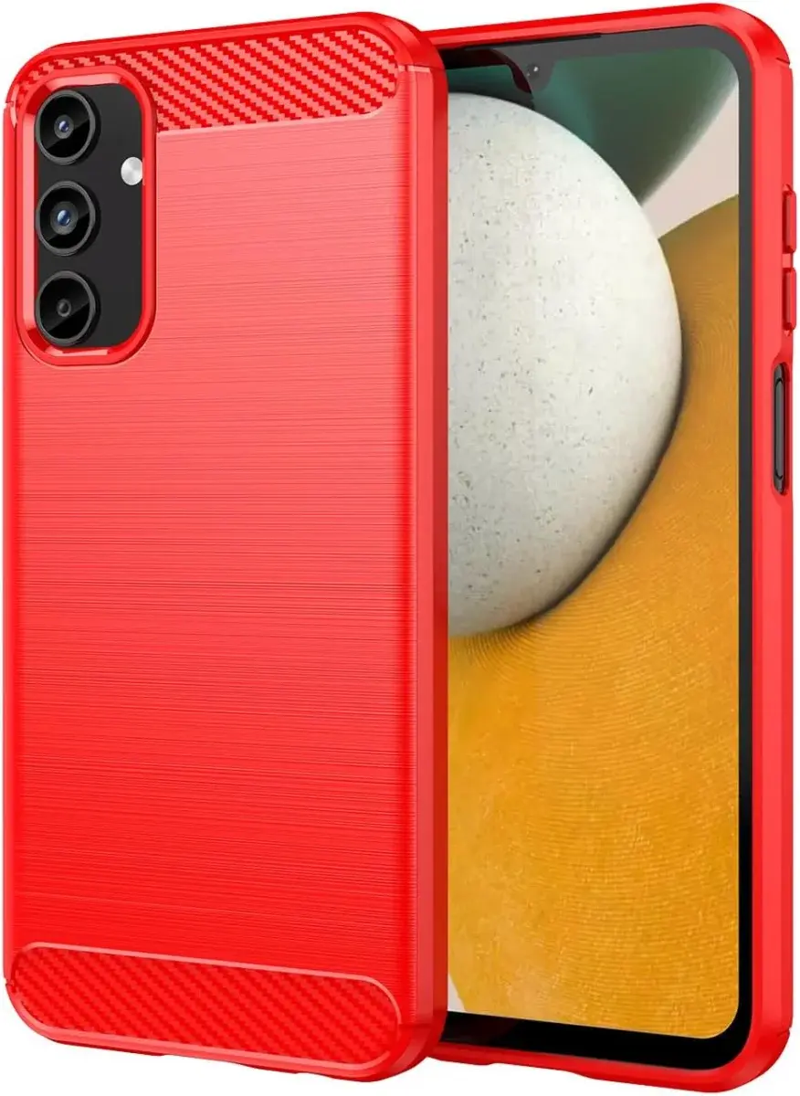 Samsung Galaxy A15 Hoesje Geborsteld TPU Flexibele Back Cover Rood afbeelding 1