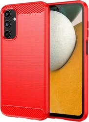 Samsung Galaxy A15 Hoesje Geborsteld TPU Flexibele Back Cover Rood afbeelding