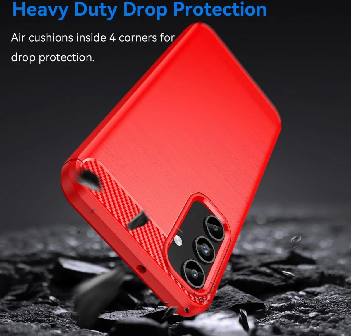 Samsung Galaxy A15 Hoesje Geborsteld TPU Flexibele Back Cover Rood afbeelding 5