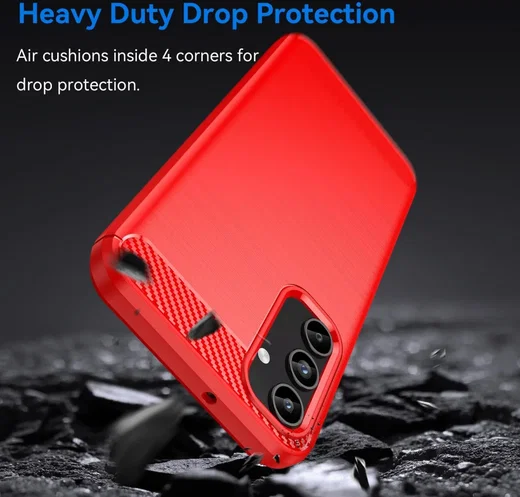 Samsung Galaxy A15 Hoesje Geborsteld TPU Flexibele Back Cover Rood afbeelding 5