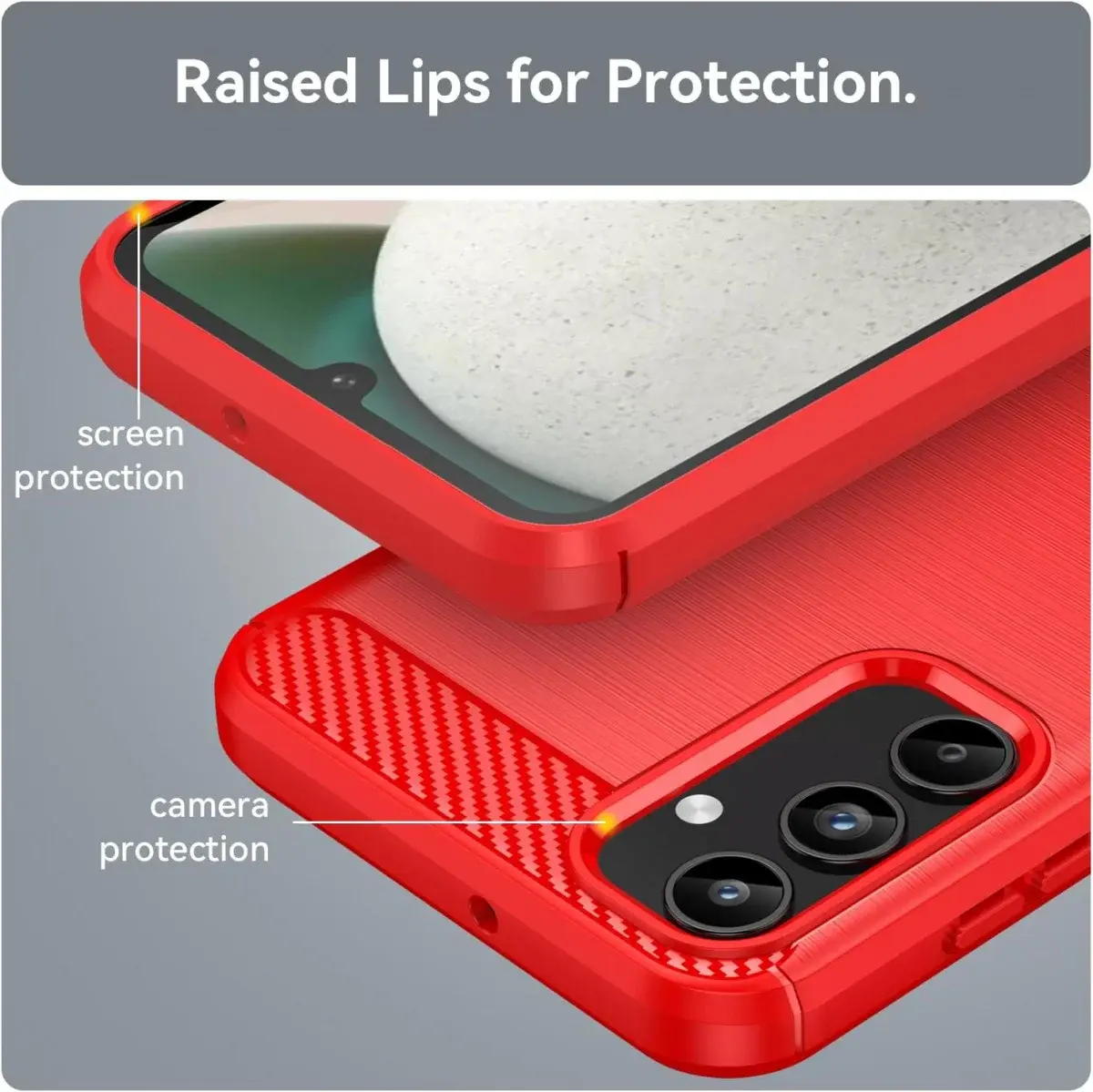 Samsung Galaxy A15 Hoesje Geborsteld TPU Flexibele Back Cover Rood afbeelding 8