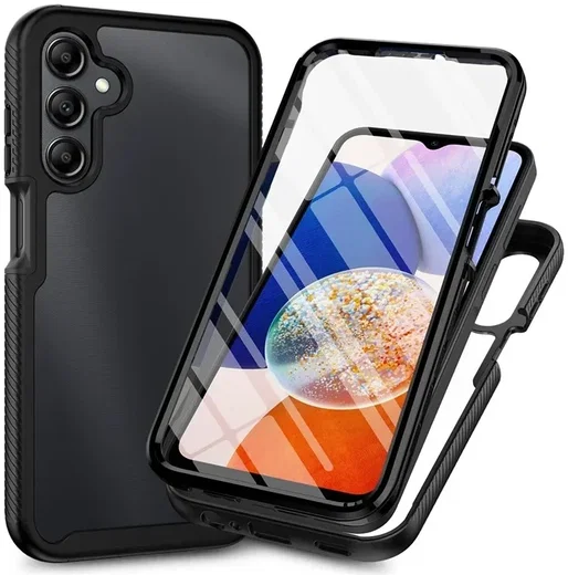 Samsung Galaxy A15 Hoesje Full Protect 360° Cover Hybride Zwart afbeelding 1