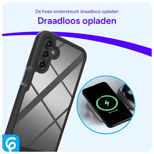 Samsung Galaxy A15 Hoesje Full Protect 360° Cover Hybride Zwart afbeelding 4