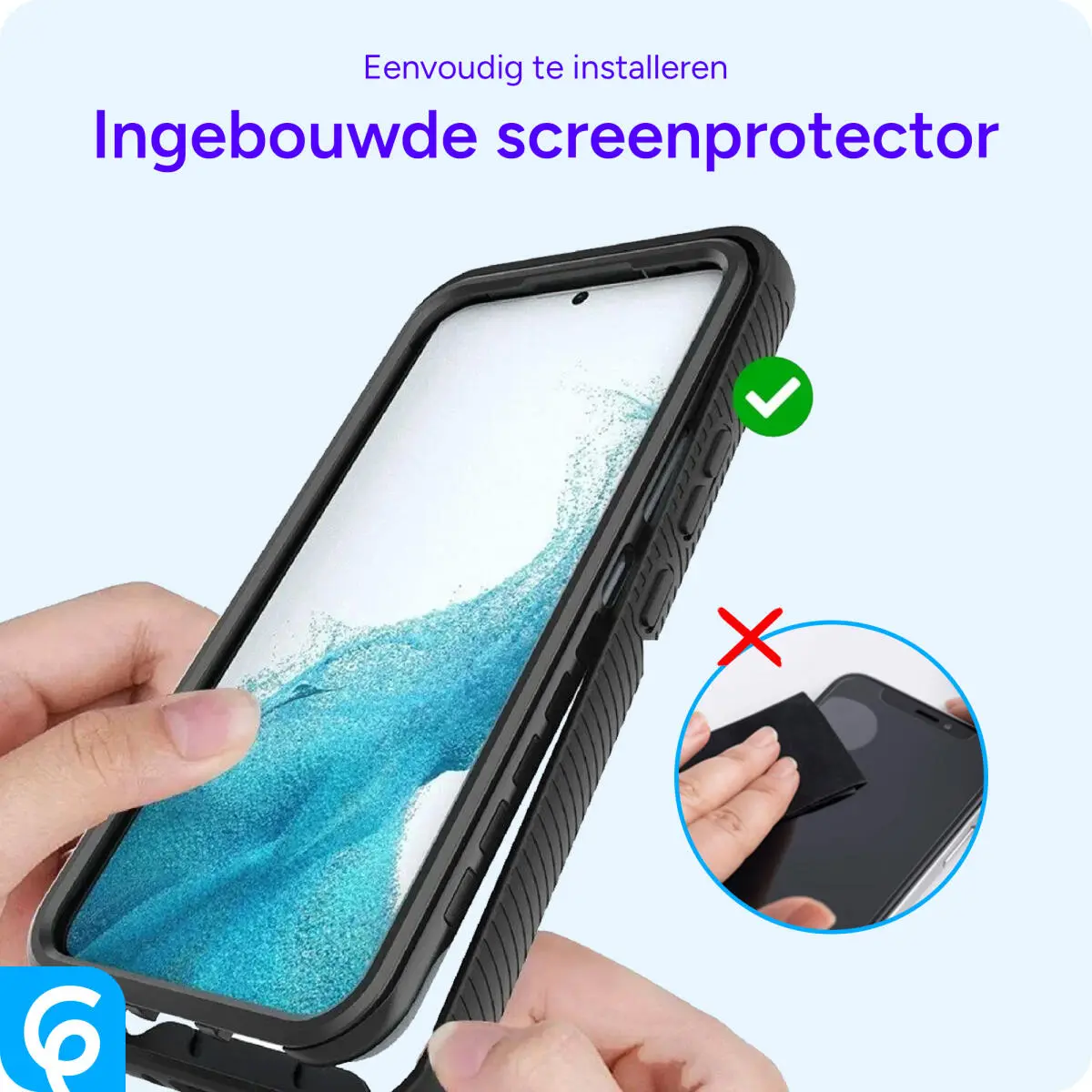 Samsung Galaxy A15 Hoesje Full Protect 360° Cover Hybride Zwart afbeelding 7