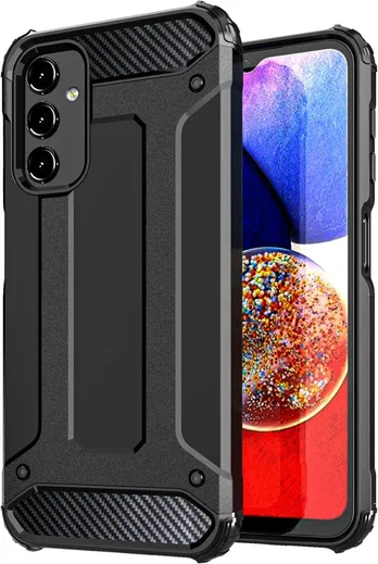 Samsung Galaxy A15 5G Hoesje Shock Proof Hybride Back Cover Zwart afbeelding 1