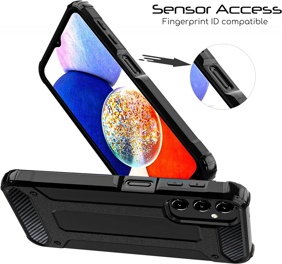 Samsung Galaxy A15 5G Hoesje Shock Proof Hybride Back Cover Zwart afbeelding 4