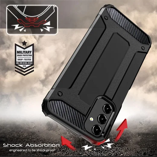 Samsung Galaxy A15 5G Hoesje Shock Proof Hybride Back Cover Zwart afbeelding 5