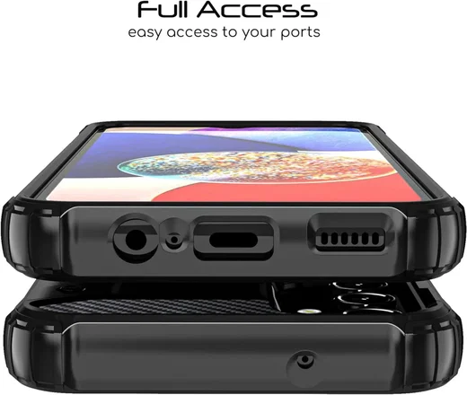 Samsung Galaxy A15 5G Hoesje Shock Proof Hybride Back Cover Zwart afbeelding 6