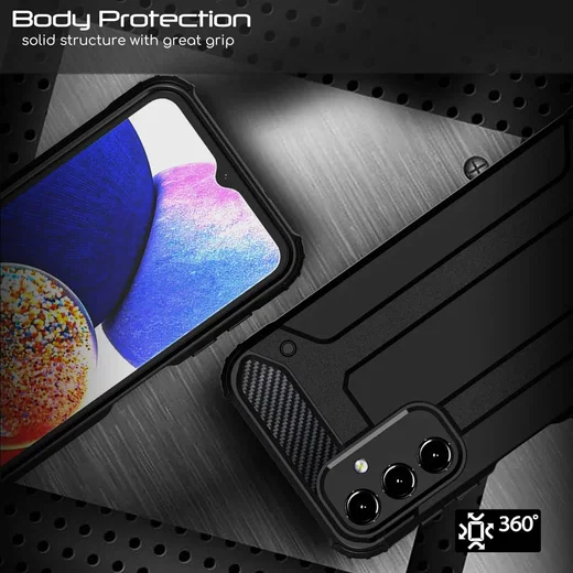 Samsung Galaxy A15 5G Hoesje Shock Proof Hybride Back Cover Zwart afbeelding 7