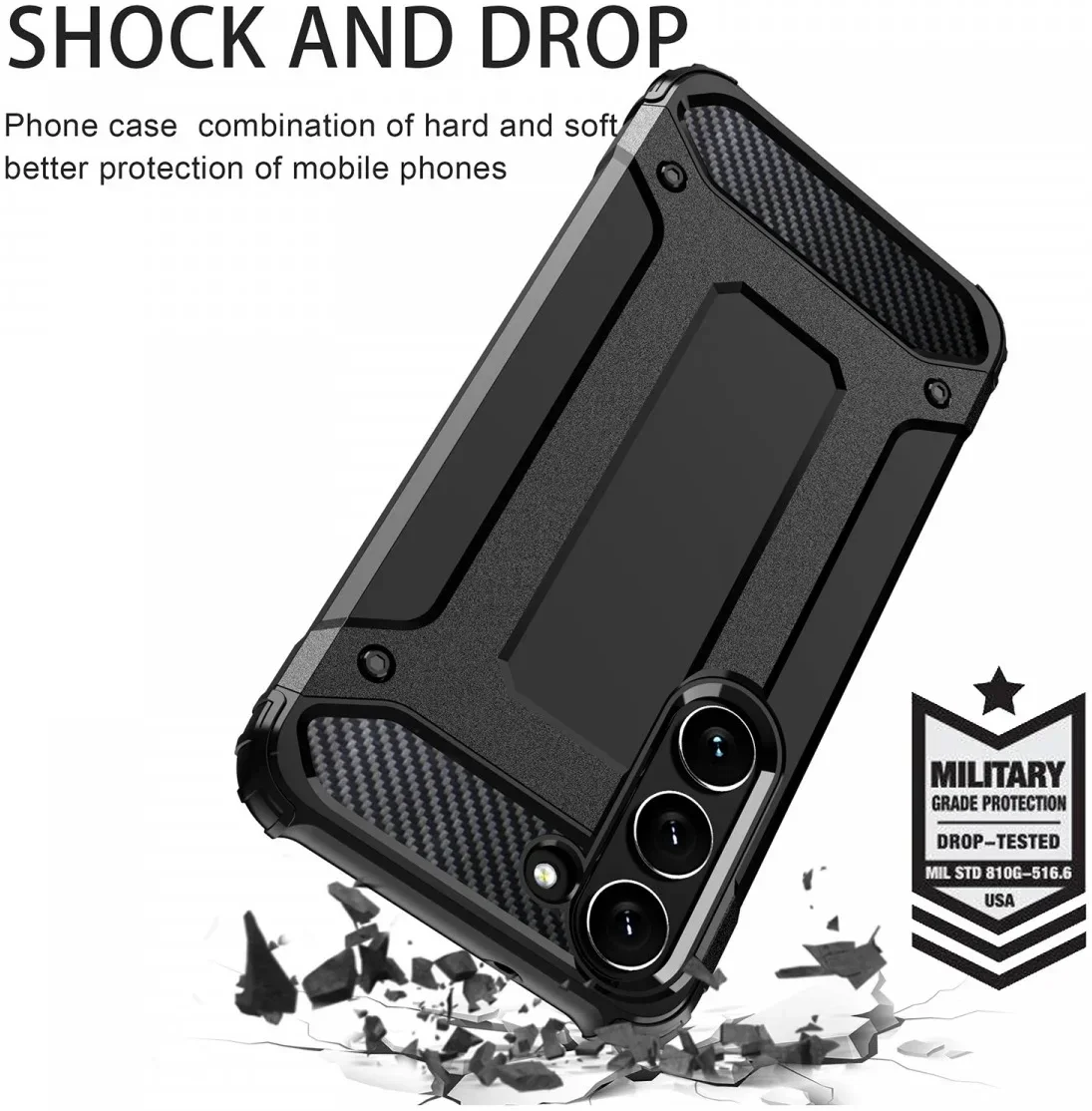 Samsung Galaxy A25 Hoesje Shock Proof Hybride Back Cover Blauw afbeelding 2