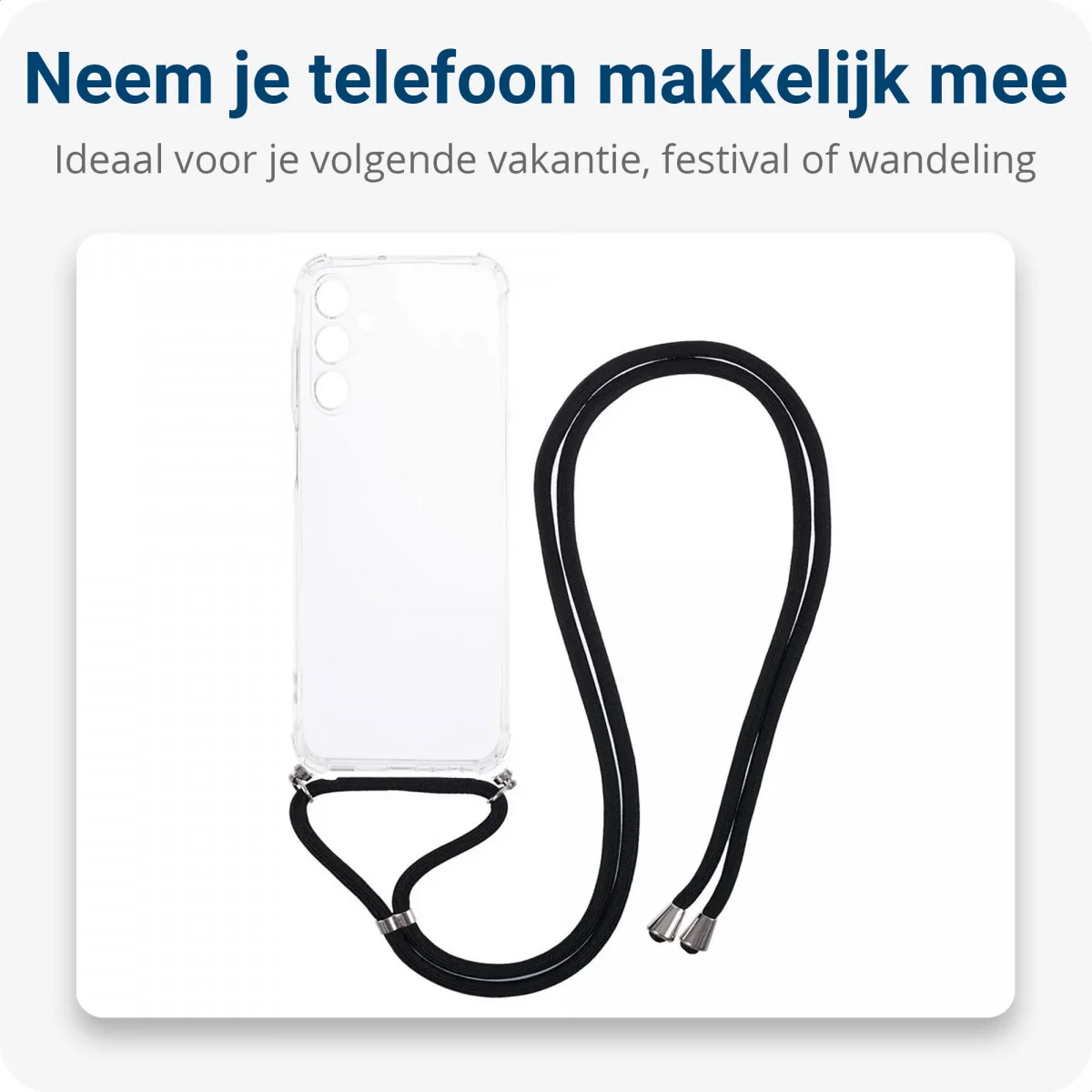 Samsung Galaxy A15 5G Hoesje met Koord Schokbestendig TPU Transparant afbeelding 3