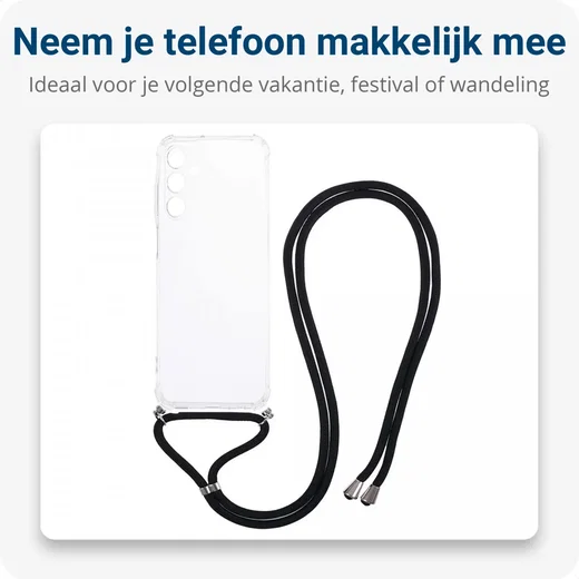 Samsung Galaxy A15 5G Hoesje met Koord Schokbestendig TPU Transparant afbeelding 3