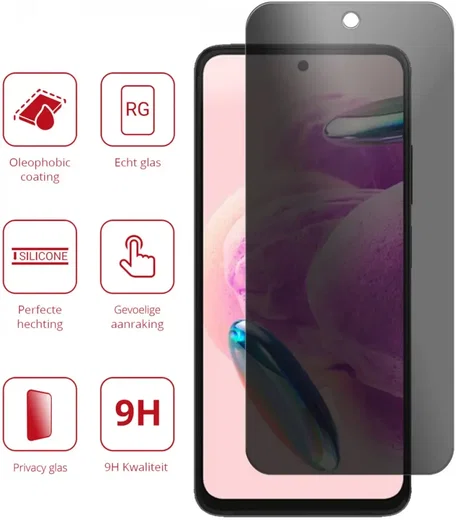 Rosso Xiaomi Redmi Note 12S 9H Tempered Glass Screen Protector Privacy afbeelding 2