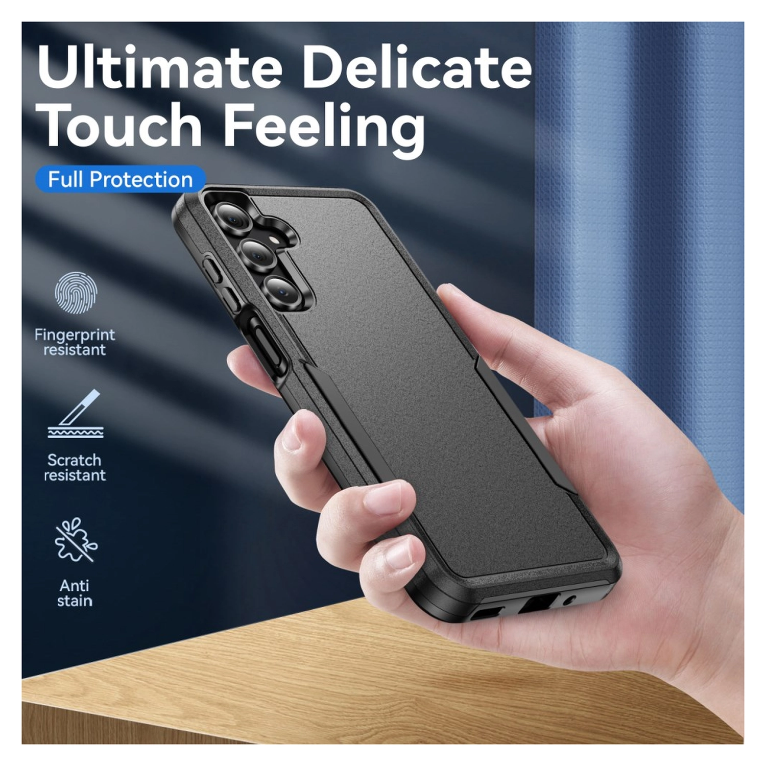 Samsung Galaxy A15 Hoesje Schokbestendige Hardcase Back Cover Zwart afbeelding 5