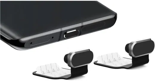 Stofdichte Plug met Plakstrip voor USB-C Poort Zwart (2-Pack) afbeelding 1